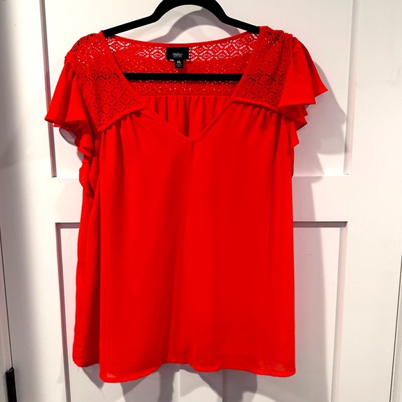Mossimo bright coral red top - Picture 1 of 6